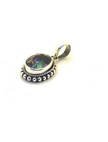Pendentif argent et topaze mystique, Bijoucolor