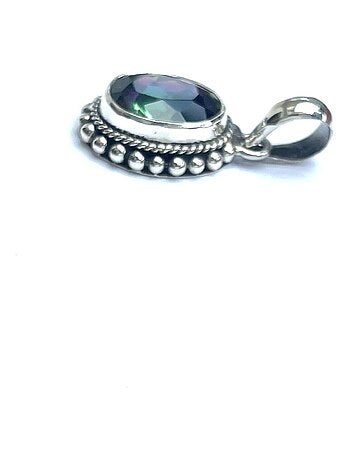 Pendentif argent et topaze mystique, Bijoucolor