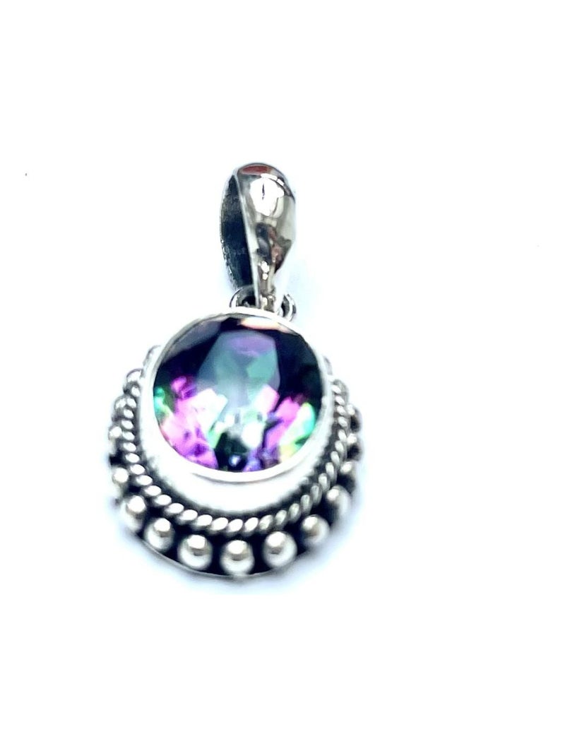 Pendentif argent et topaze mystique, Bijoucolor Argent - Kiabi