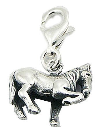 Pendentif, charm en argent forme de cheval, Bijoucolor