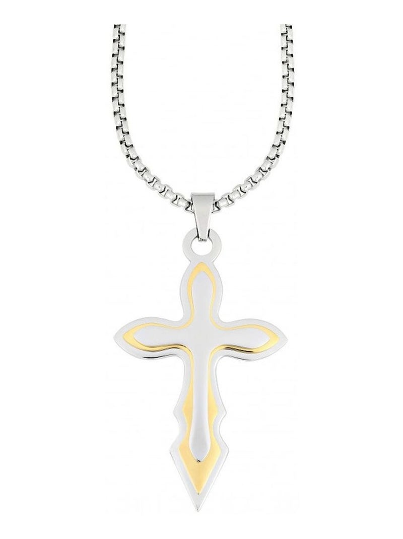 Pendentif Crucifix moderne Zippo et sa chaîne Argent - Kiabi