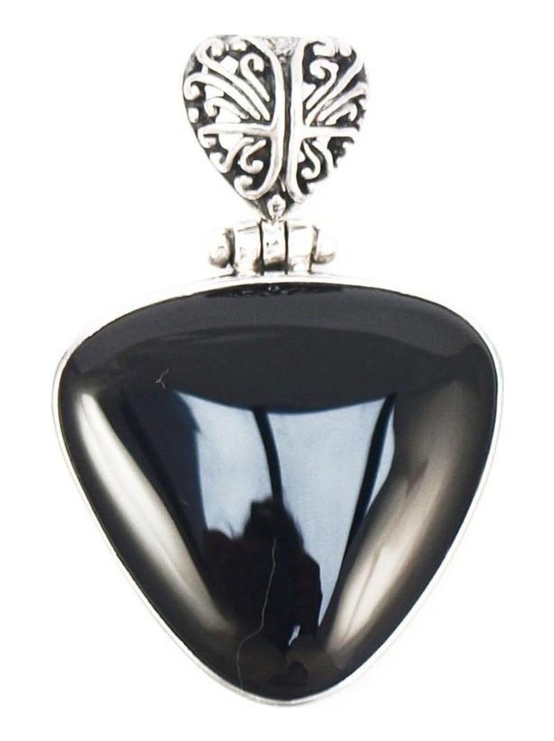 Pendentif en agate noire Noir - Kiabi