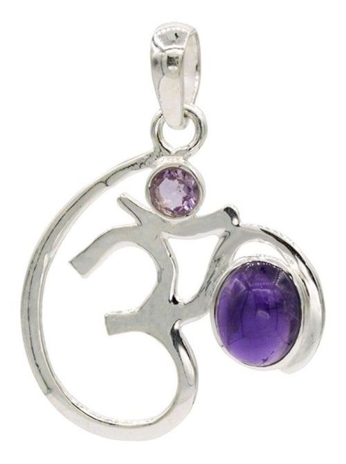 Pendentif en Argent 925 Om et Améthyste - Kiabi