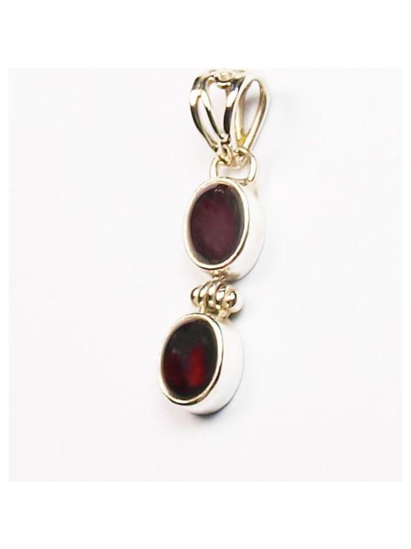 Pendentif en argent et grenat, Bijoucolor Rouge - Kiabi