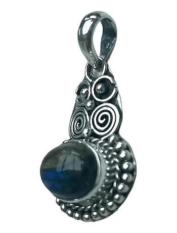 Pendentif en argent et labradorite