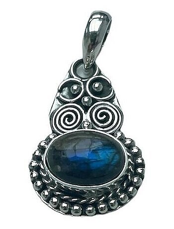 Pendentif en argent et labradorite