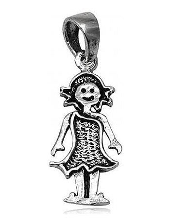 Pendentif en forme de personnage en argent, Bijoucolor