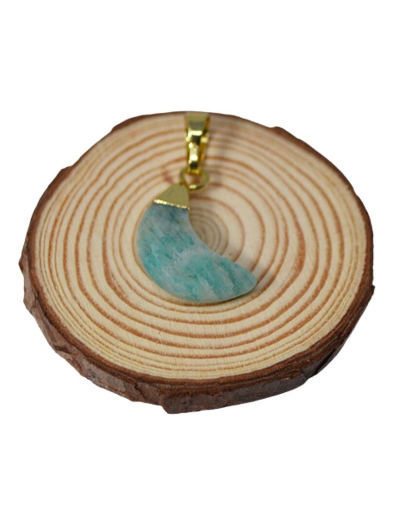 Petit Pendentif En Plaqué Or Avec Pierre Bleue Claire - Occasion (déjà Porté)