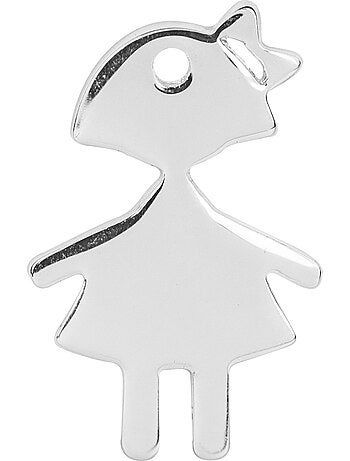 Pendentif Luxenter Girl fini en rhodium