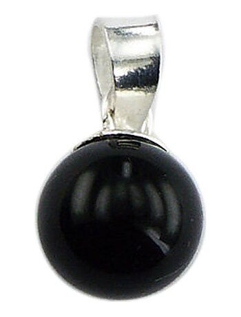 Pendentif rond en argent et agate, Bijoucolor