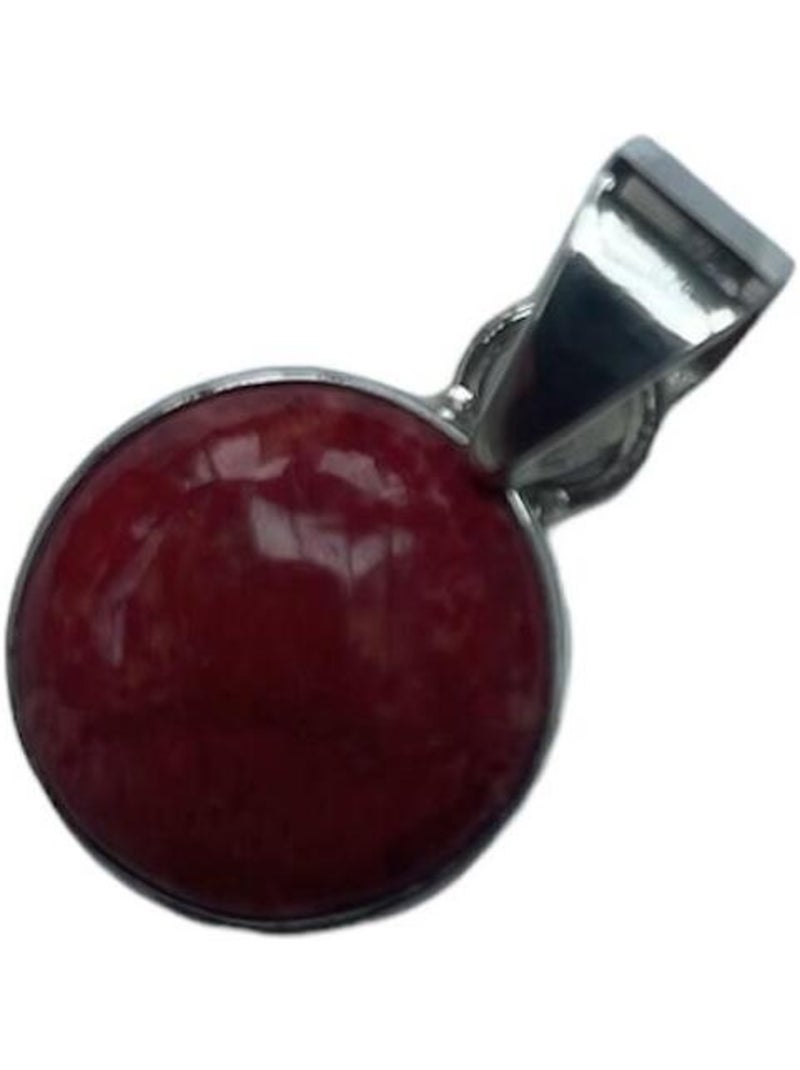 Pendentif rond en argent et gorgone Rouge - Kiabi