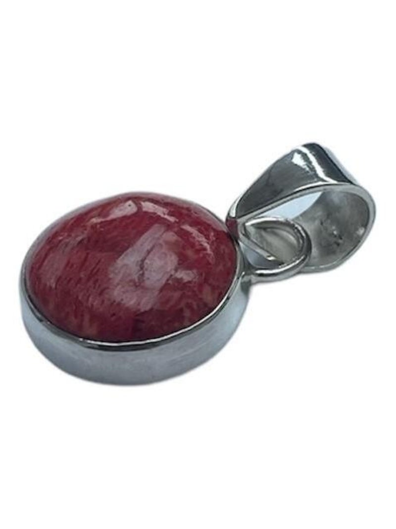 Pendentif rond en argent et gorgone Rouge - Kiabi