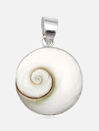 Pendentif rond en argent et oeil de sainte lucie