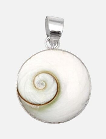 Pendentif rond en argent et oeil de sainte lucie