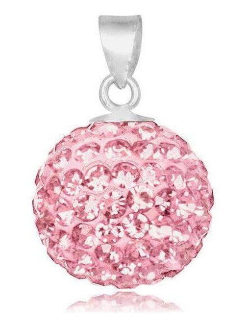 Pendentif shamballa rose clair - Diamètre 1,4cm - Kiabi