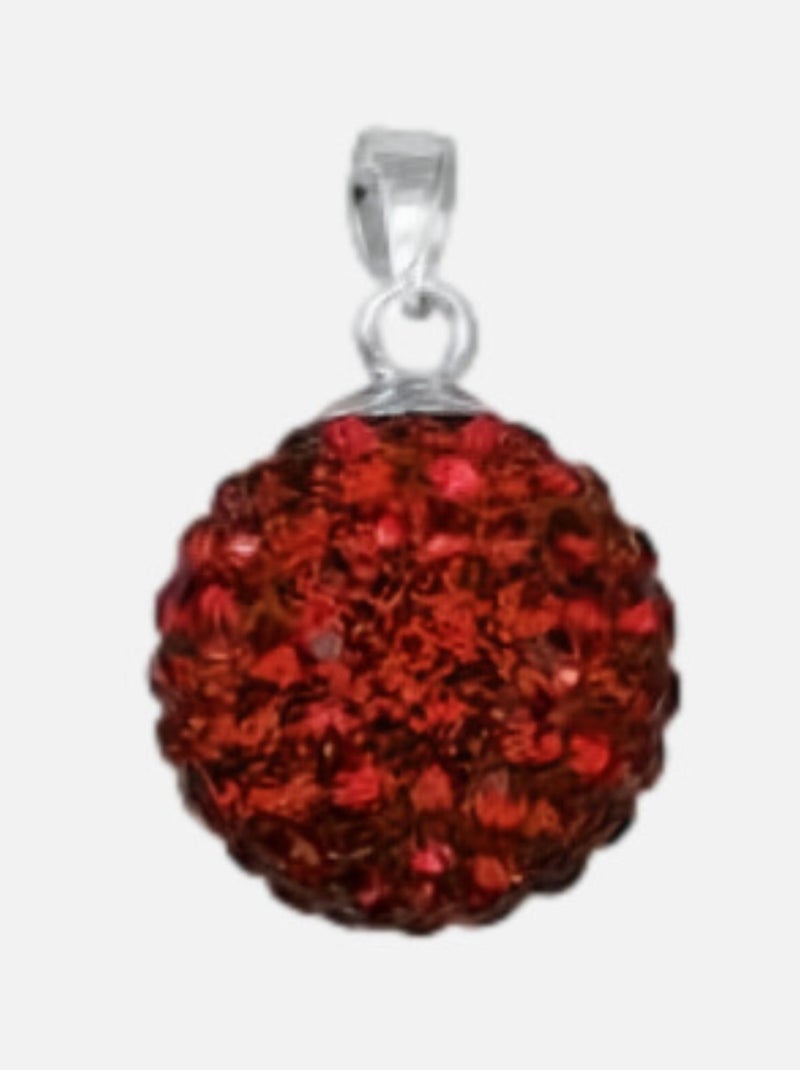 Pendentif strass ROUGE foncé - Diamètre 1cm Rouge - Kiabi