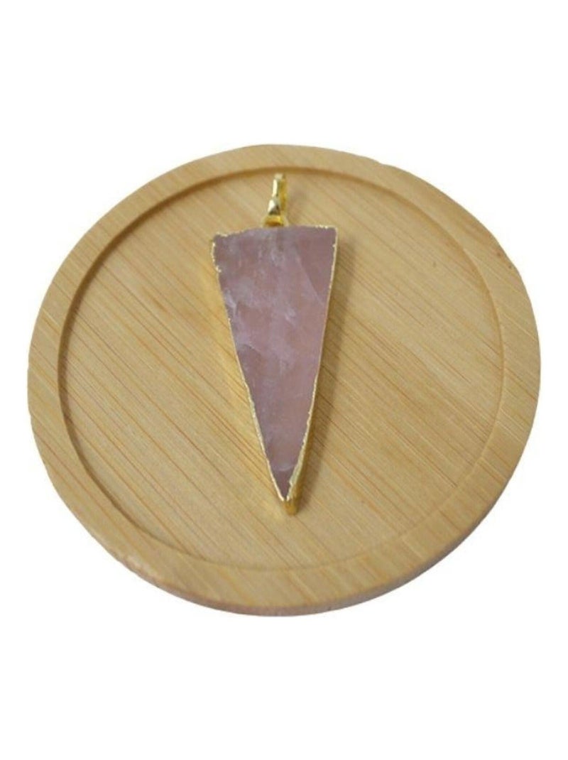 Pendentif Triangle Quartz Rose Plaqué Or - Pierres naturelles - Rose - Kiabi