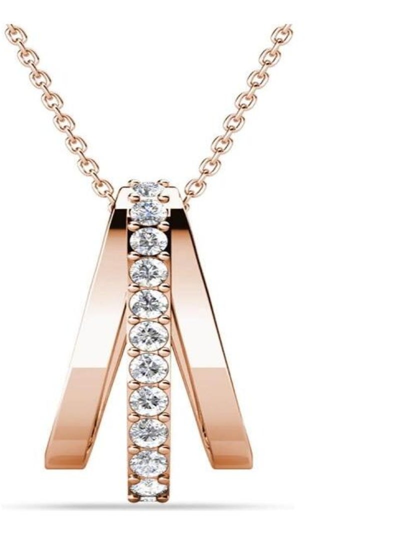 Pendentifs Aurielle - Or Rosé et Cristal Transparent - Kiabi