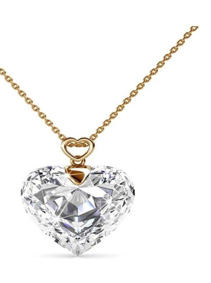 Pendentifs Cheery heart - Doré et Cristal Doré/or - Kiabi