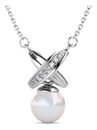 Pendentifs Chris Pearl - Argenté et Cristal