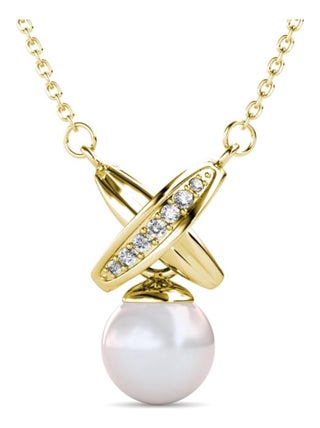 Pendentifs Chris Pearl - Doré et Cristal