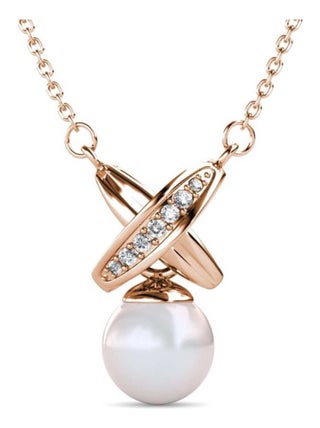Pendentifs Chris Pearl - Or Rosé et Cristal