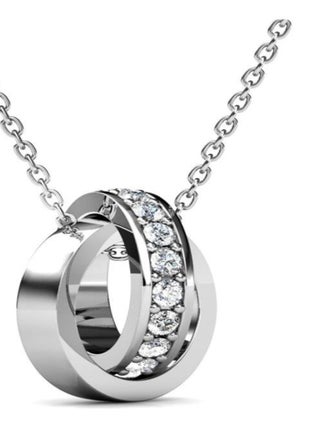 Pendentifs Circle Hoop - Argenté et Cristal