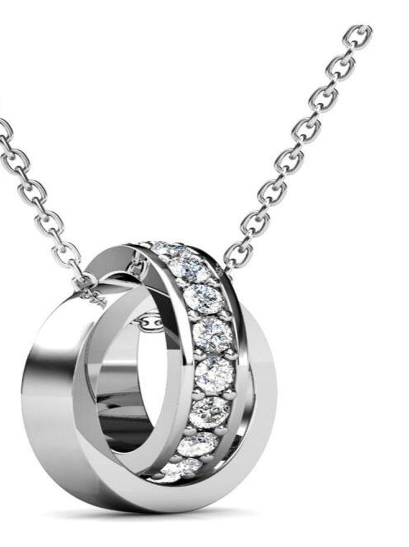 Pendentifs Circle Hoop - Argenté et Cristal Argent - Kiabi