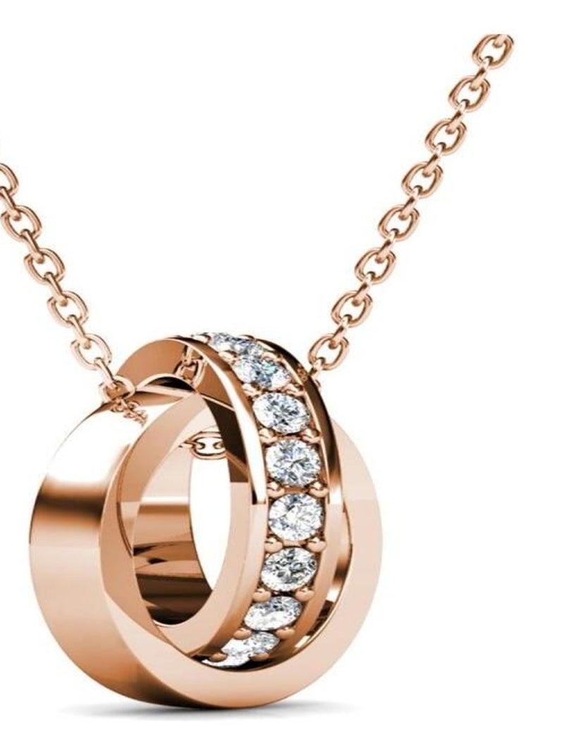Pendentifs Circle Hoop - Or Rosé et Cristal Transparent - Kiabi