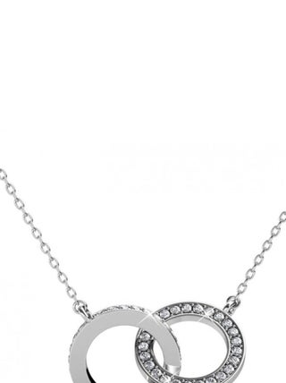 Pendentifs Circle Twin - Argenté et Cristal