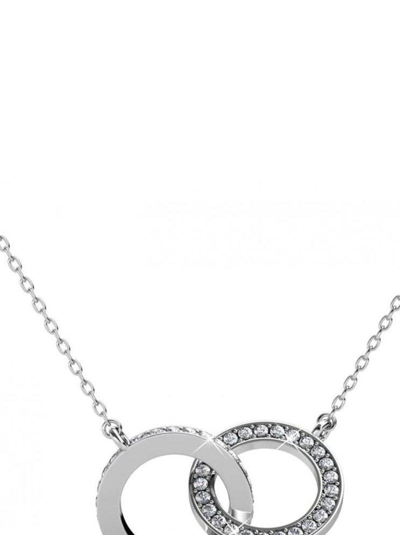 Pendentifs Circle Twin - Argenté et Cristal Argent - Kiabi
