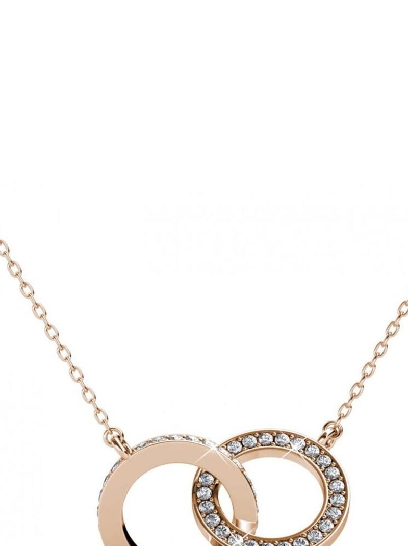 Pendentifs Circle Twin - Or Rosé et Cristal Transparent - Kiabi