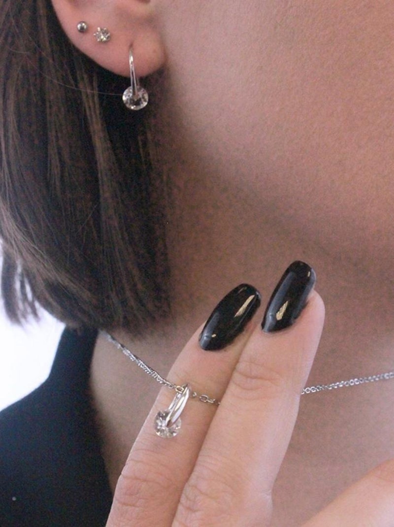 Pendentifs Classy - Argenté et Cristal Argent - Kiabi