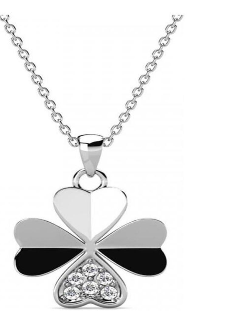 Pendentifs Clover Petal - Argenté et Cristal Argent - Kiabi