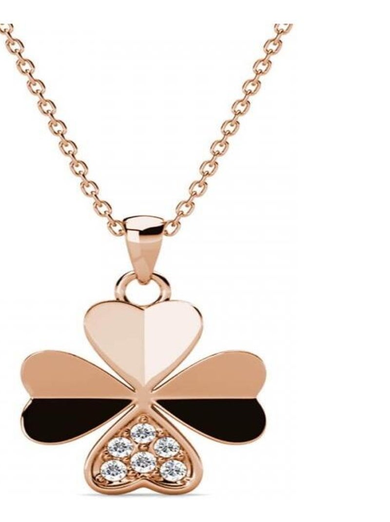 Pendentifs Clover Petal - Or Rosé et Cristal Transparent - Kiabi