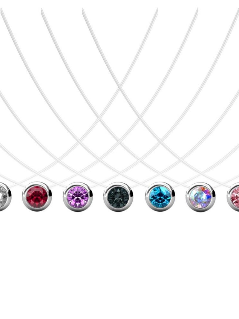 Pendentifs Lot de 7 colliers invisibles Moon - Argenté et Multi Multicolore - Kiabi