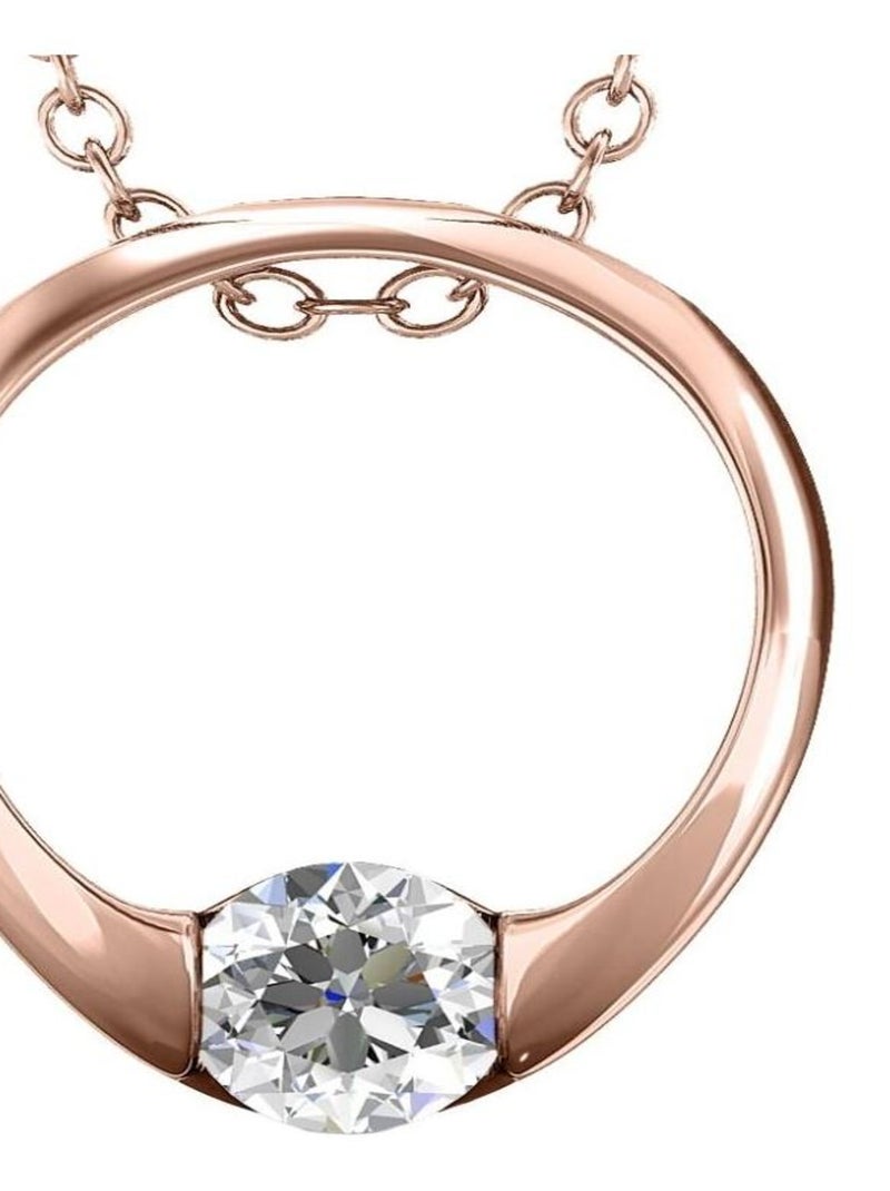 Pendentifs Mini Ring - Or Rosé et Cristal Transparent - Kiabi