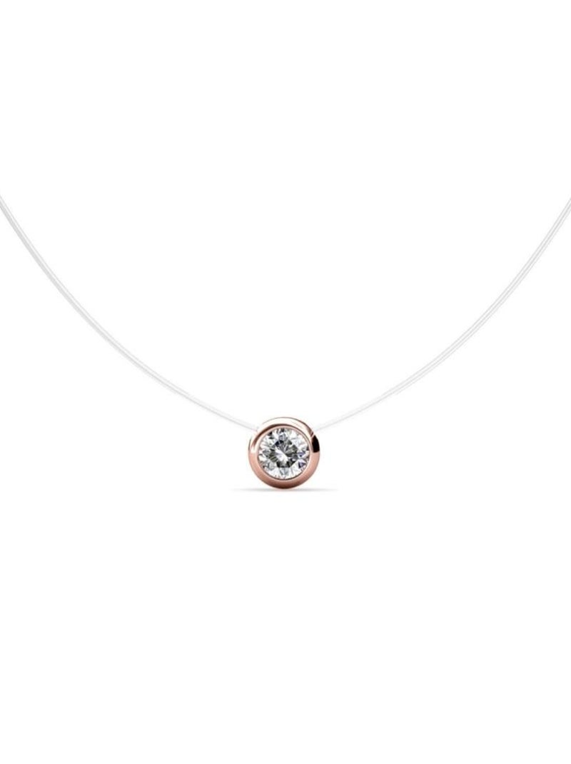 Pendentifs Moon - Or Rosé et Cristal Transparent - Kiabi