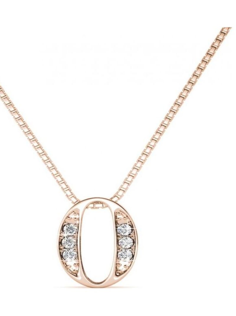 Pendentifs Number 0 - Or Rosé et Cristal Transparent - Kiabi