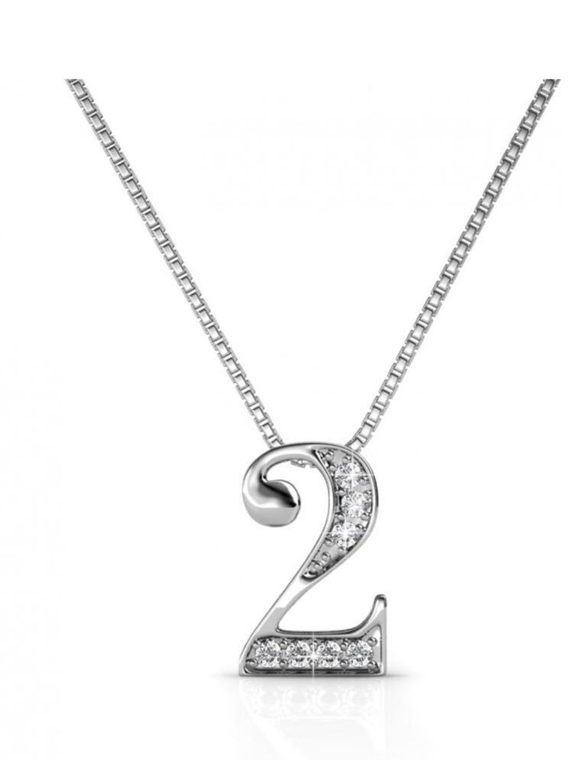 Pendentifs Number 2 - Argenté et Cristal Argent - Kiabi