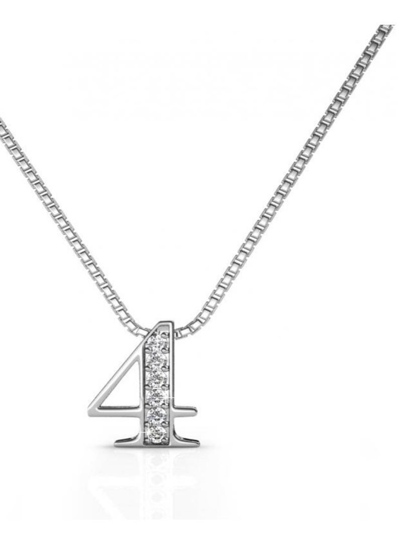 Pendentifs Number 4 - Argenté et Cristal Argent - Kiabi