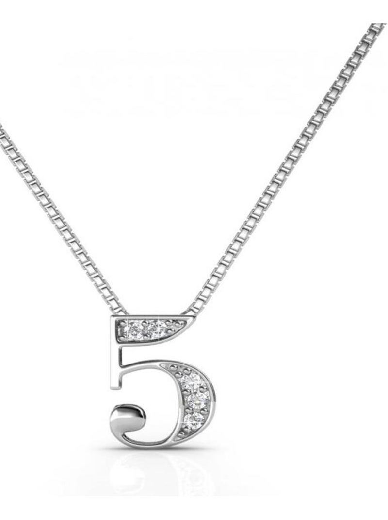 Pendentifs Number 5 - Argenté et Cristal Argent - Kiabi