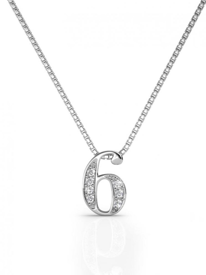 Pendentifs Number 6 - Argenté et Cristal Argent - Kiabi
