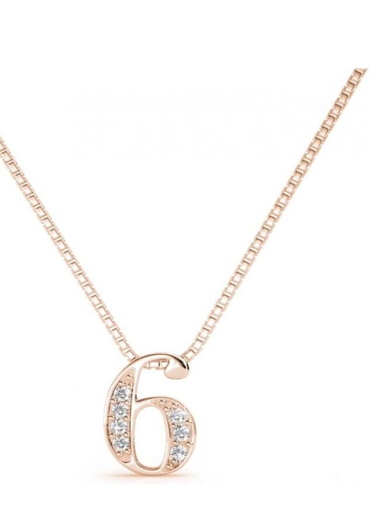 Pendentifs Number 6 - Or Rosé et Cristal Transparent - Kiabi