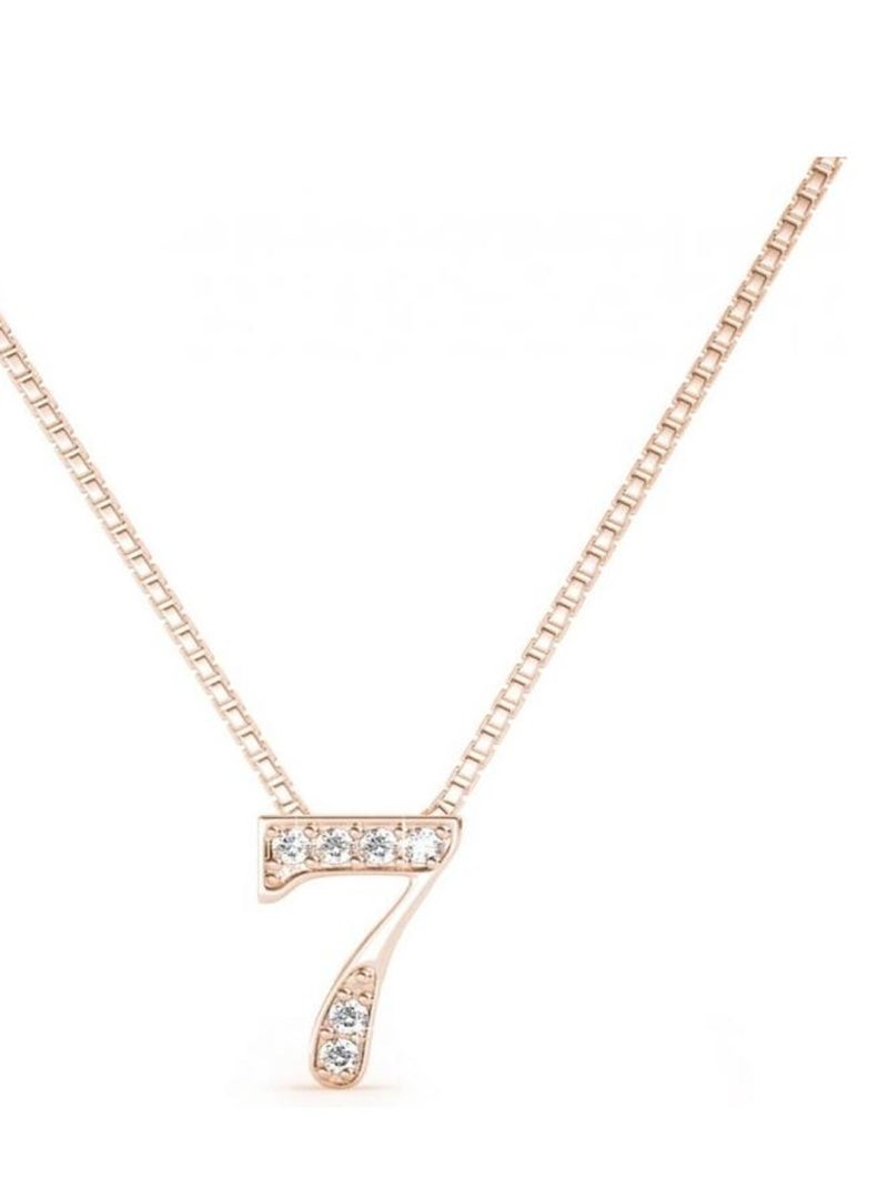 Pendentifs Number 7 - Or Rosé et Cristal Transparent - Kiabi