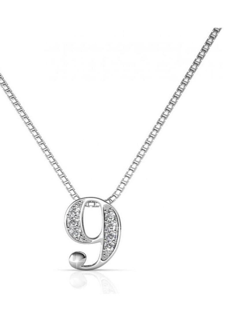 Pendentifs Number 9 - Argenté et Cristal Argent - Kiabi