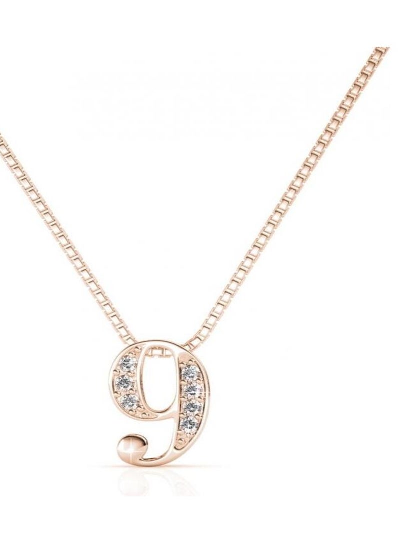 Pendentifs Number 9 - Or Rosé et Cristal Transparent - Kiabi