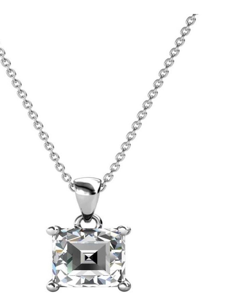 Pendentifs Simple Square - Argenté et Cristal Argent - Kiabi