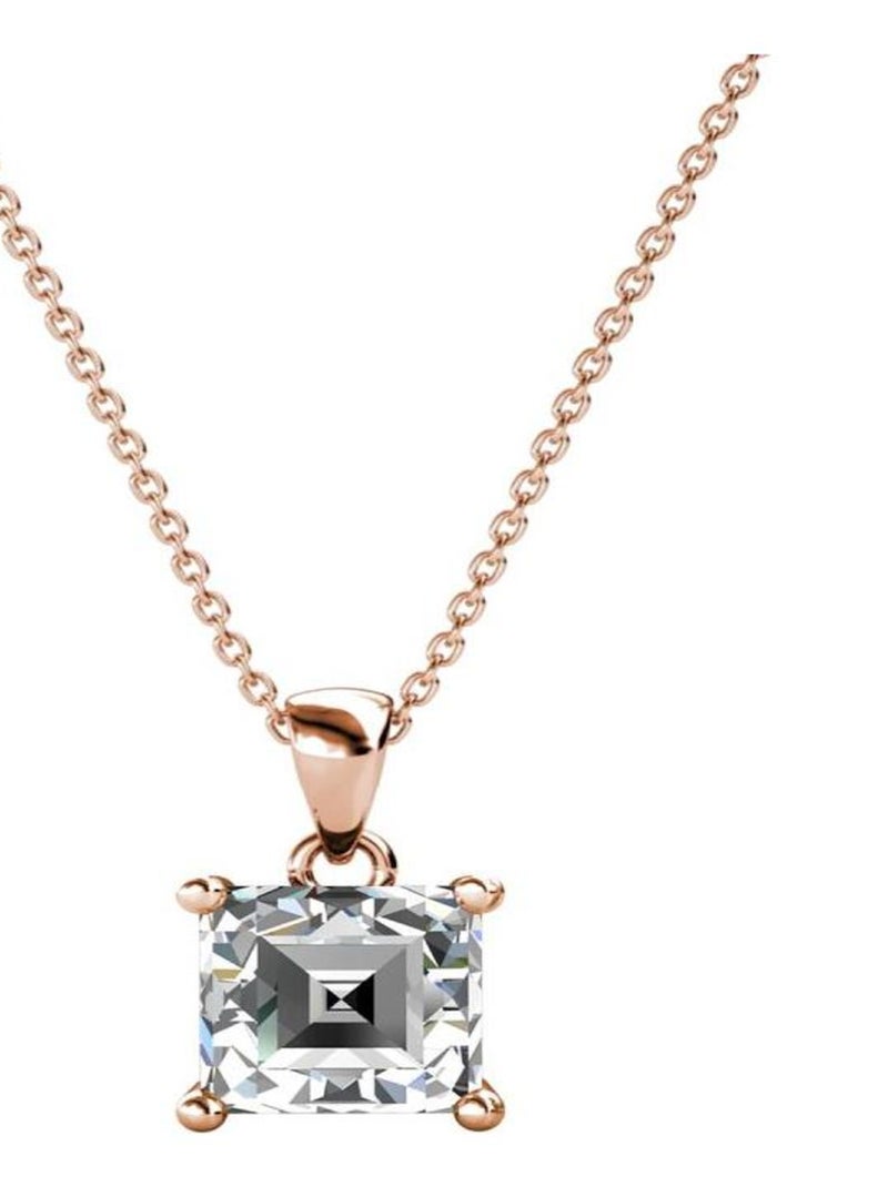 Pendentifs Simple Square - Or Rosé et Cristal Transparent - Kiabi