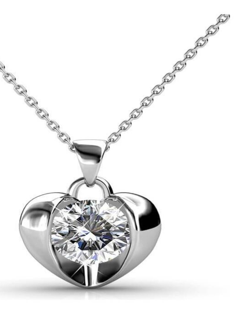 Pendentifs Simply Love - Argenté et Cristal Argent - Kiabi
